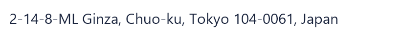 Company address (Ginza, Chuo-ku, Tokyo)